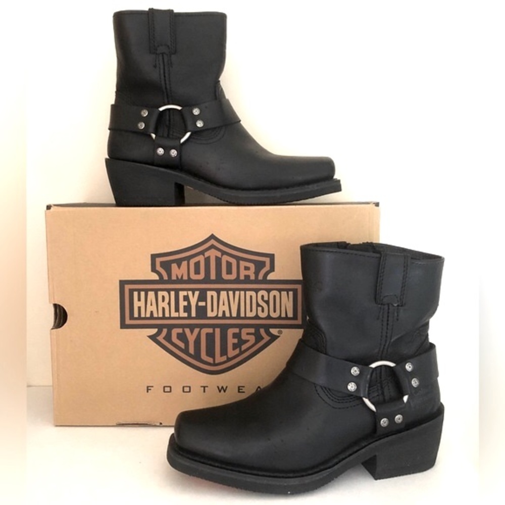 HARLEY-DAVIDSON El Paso Side Zip Motorcycle Boots 7.5 M Women's